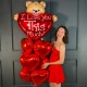 Фонтан из красных сердце с Мишкой I Love You This Much!
