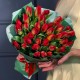 Букет из красных тюльпанов 35 шт